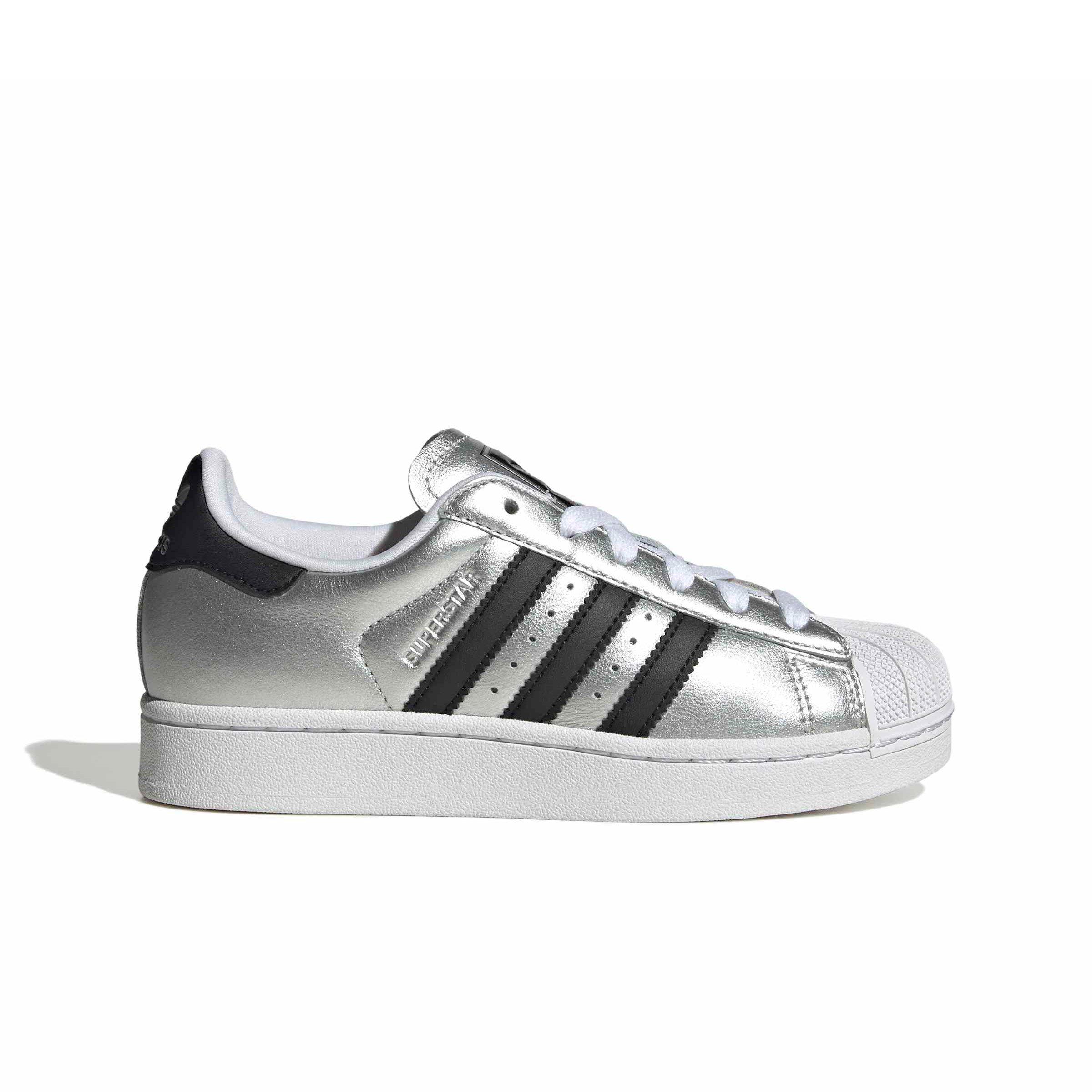 adidas Originals Superstar II "Silver Met/Core Black" Grade School Girls' Shoe - SILVER/BLACK